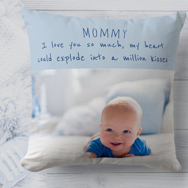 Coussin Baby Boy Photo et message adorable à maman (Créateur téléchargé)