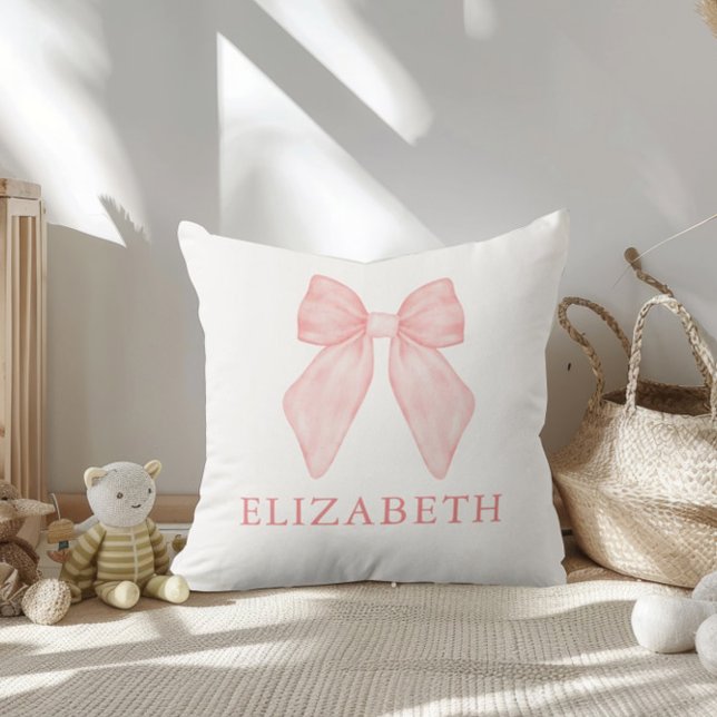 Coussin Baby floral à la corse rose personnalisée (Créateur téléchargé)