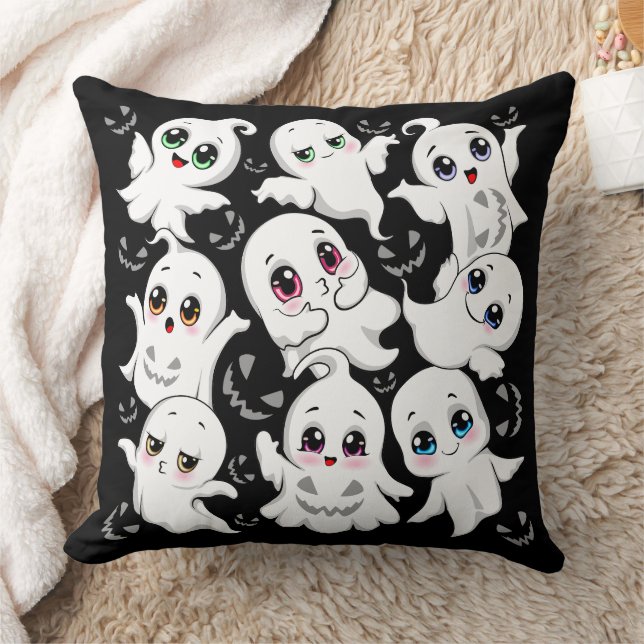 Coussin Baby Ghosts Éffrayant mignon Halloween humeur (Couverture)