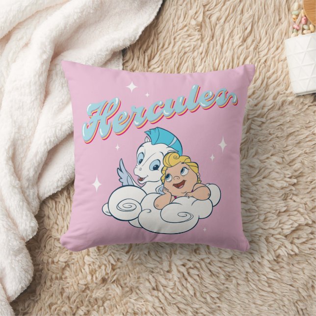 Coussin Baby Hercules and Pegasus on a Cloud Throw Pillow (Couverture)
