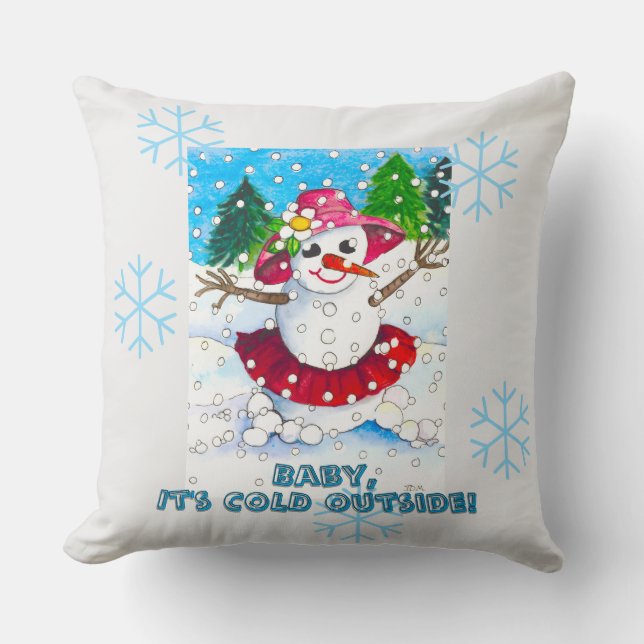 Coussin Baby it's Cold Outside 20" Throw Pillow (Recto)