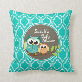 Coussin Baby shower Aqua Turquoise Retro Ows