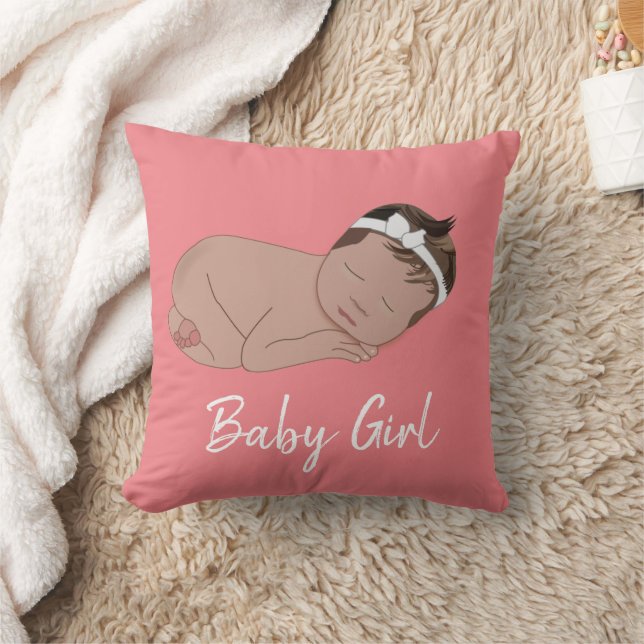Coussin Baby shower bébé fille (Couverture)