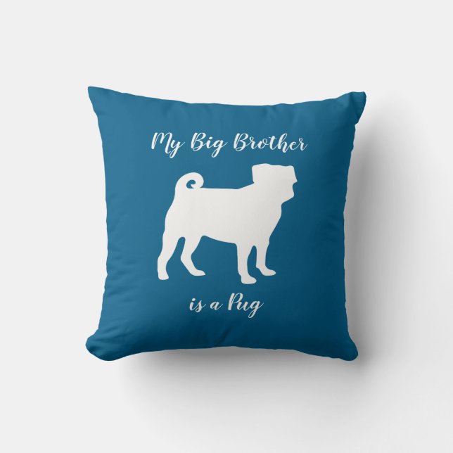 Coussin Baby shower Chien carlin Chien Chiot (Recto)