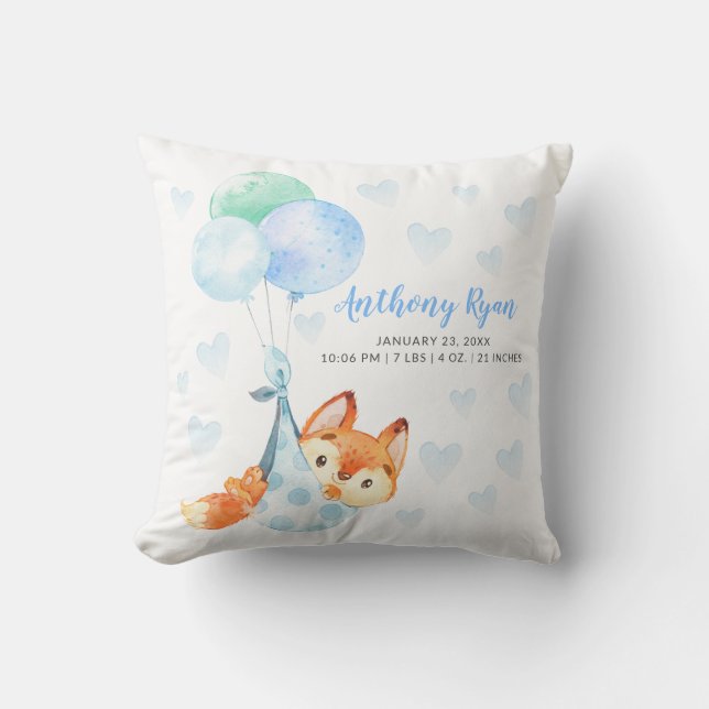 Coussin Baby shower Fox de livraison spéciale (Recto)