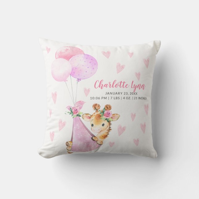 Coussin Baby shower Giraffe de livraison spéciale (Recto)