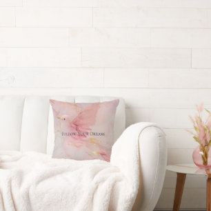 Coussin Baby shower Gold Blush Pink Birds