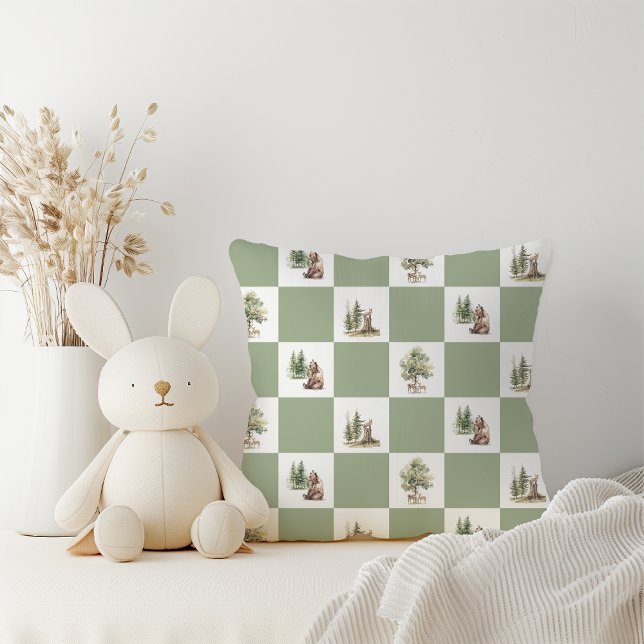 Coussin Baby Shower Thème Animaux de la Forêt (Créateur téléchargé)