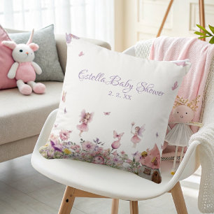 Coussin Baby shower Whimsical Fairy Garden