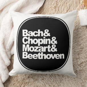 Coussin Bach et Chopin et Mozart et Beethoven