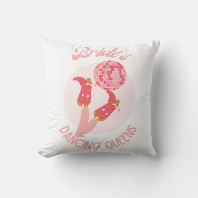 Coussin Bachelorette Retro les années 70 Bride Dancing Que (Recto)
