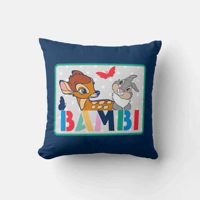 Coussin Badge de point Bambi et Thumper Polka (Recto)