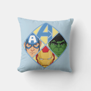 Coussin Badge Visage des Avengers