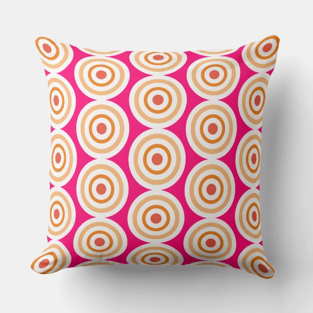 Coussin Bagues Concentrées Chic Rose Bleu Blanc Orange (Recto)