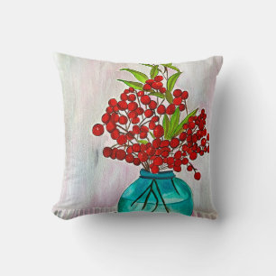 Coussin Baies d'eau Red Christmas Berries
