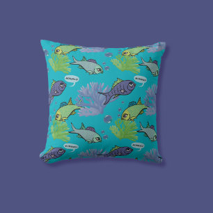 Coussin Baignade du matin Poisson Coral Reef Motif