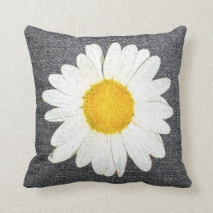 Coussin Baise élégante en gris foncé, blanc et jaune