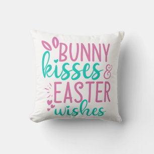Coussin Baisers Bunny et souhaits de Pâques