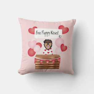 Coussin Baisers de chiot gratuit Valentine Chien
