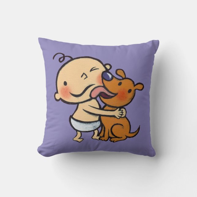 Coussin Baisers de chiot pour le bébé (Recto)