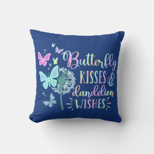 Coussin Baisers de papillon Vœux de pissenlit Personnalisé