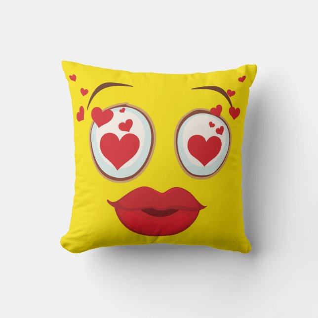 Coussin Baisers du visage jaune (Recto)