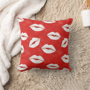 Coussin Baisers Rouges Blancs XOXO