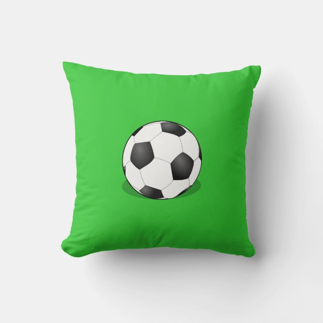 Coussin Bal De Football Sur Arrière - plan Vert (Recto)