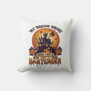 Coussin Balai Cassa Barman Halloween Maison Hantée Sorcièr