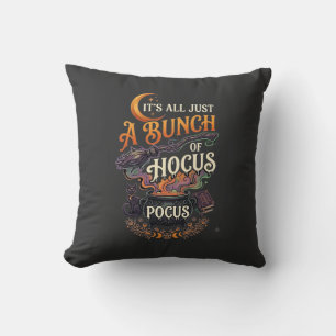 Coussin Balai de sorcière Hocus Pocus Chat noir Chaudron m