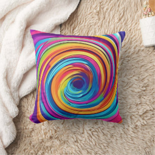 Coussin Balayage psychédélique des teintes arc-en-ciel