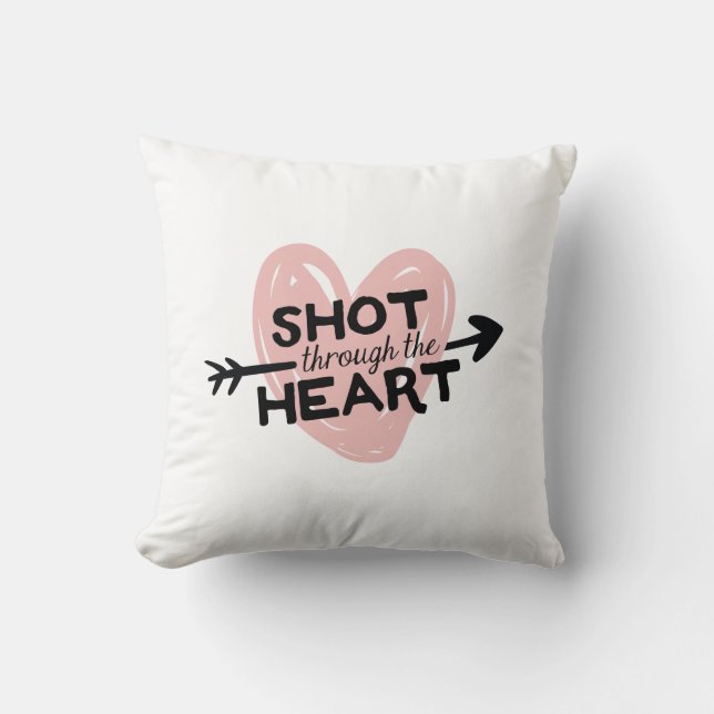 Coussin Balayé par le coeur Saint-Valentin (Recto)