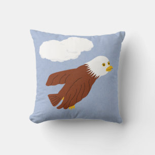 Coussin Bald Eagle Whimsical Cartoon Art