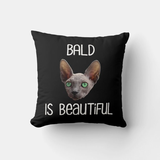 Coussin Bald Est Un Beau Chat Sphynx Sans Cheveux (Recto)
