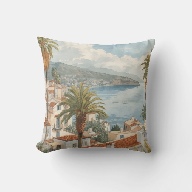 Coussin Balearic Islands Vintage French Travel (Recto)