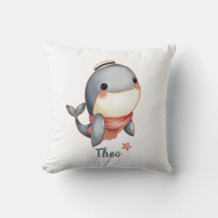Coussin Baleine Bonjour!