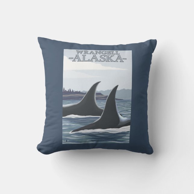 Coussin Baleines #1 - Wrangell, Alaska d'orque (Recto)