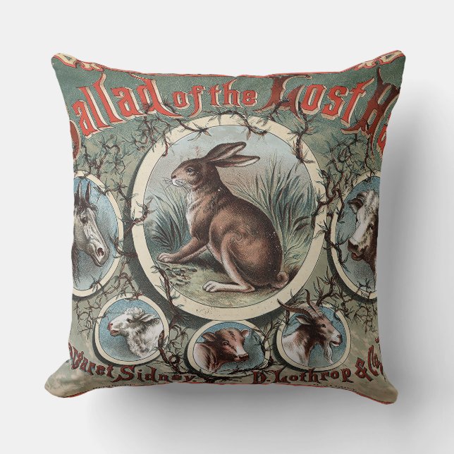 Coussin Ballade classique du lièvre perdu (Recto)