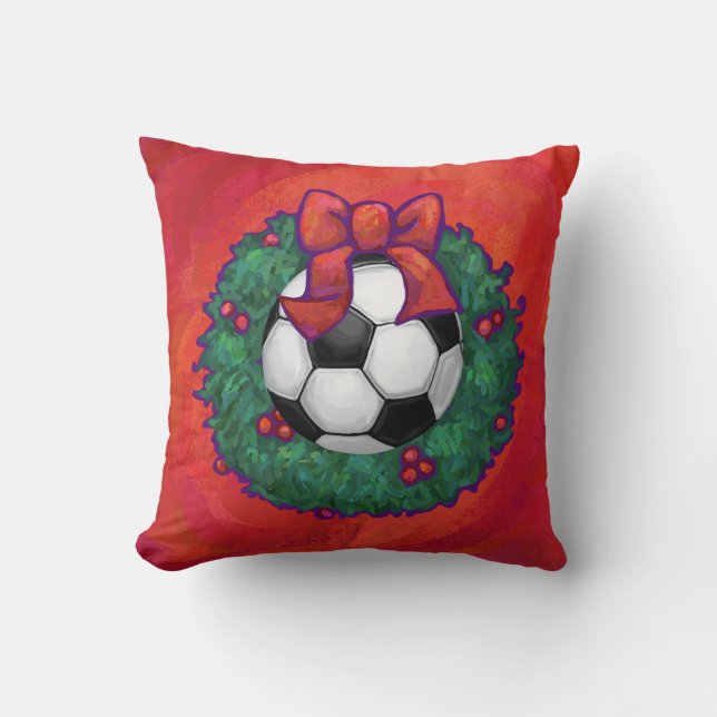Coussin Balle de football Noël (Recto)