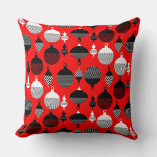 Coussin Balle Décorative De Noël Rouge Et Noir