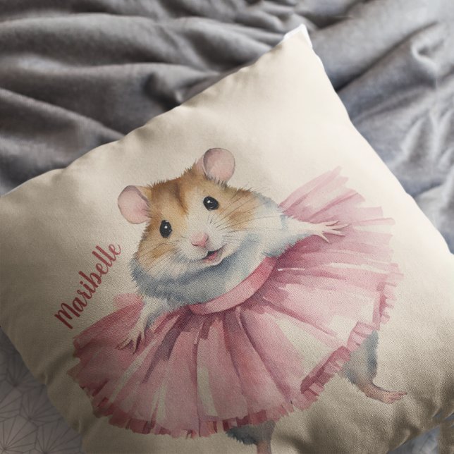 Coussin Ballerina Hamster Girls Personnalisées (Créateur téléchargé)