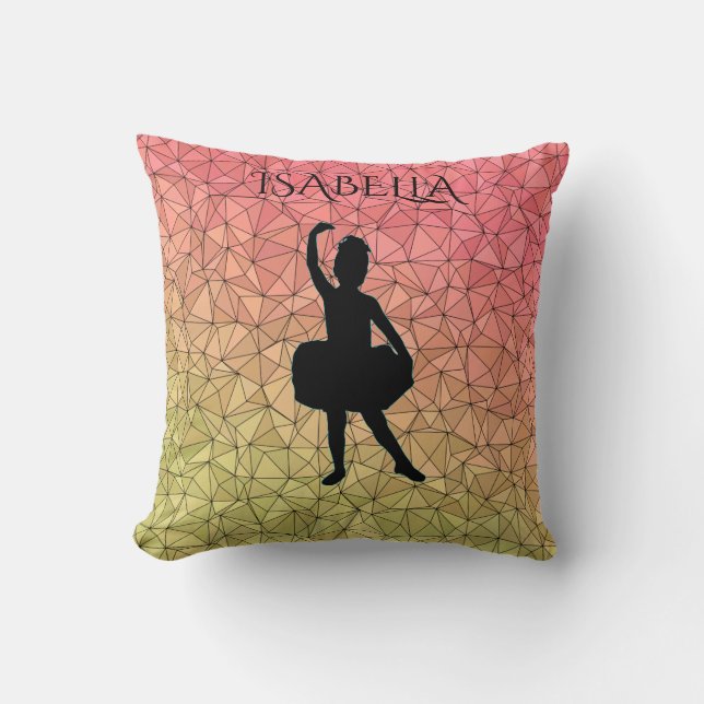 Coussin Ballerina lance l'oreiller avec nom personnalisé. (Recto)