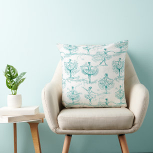 Coussin Ballerina Moves Motif ID Turquoise738