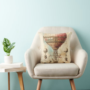 Coussin Ballon à air chaud à vapeur vintage (4)