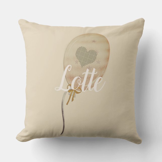 Coussin Ballon en forme de coeur monogramme (Recto)