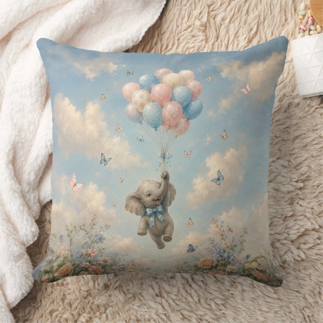 Coussin Ballons flottants éléphant bébé (Couverture)