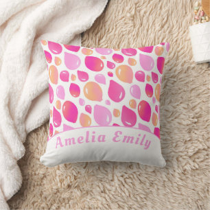 Coussin Ballons rose mignon Fille Motif Nom de la fille