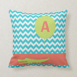 Coussin Balloon Alligator Personnalisé Chevron