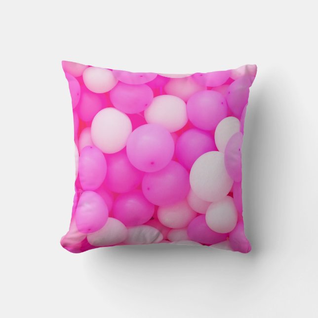 Coussin Balloons Roses Festive Design Arrière - plan. (Recto)