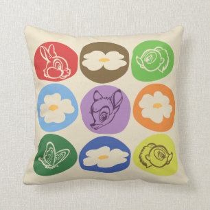 Coussin Bambi coloré, Fleur et Pouce